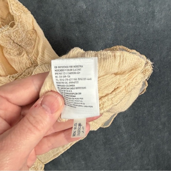 American Eagle Outfitters very Y2K Cream Lace Trim Tank Top Sz Sm - Picture 11 of 13